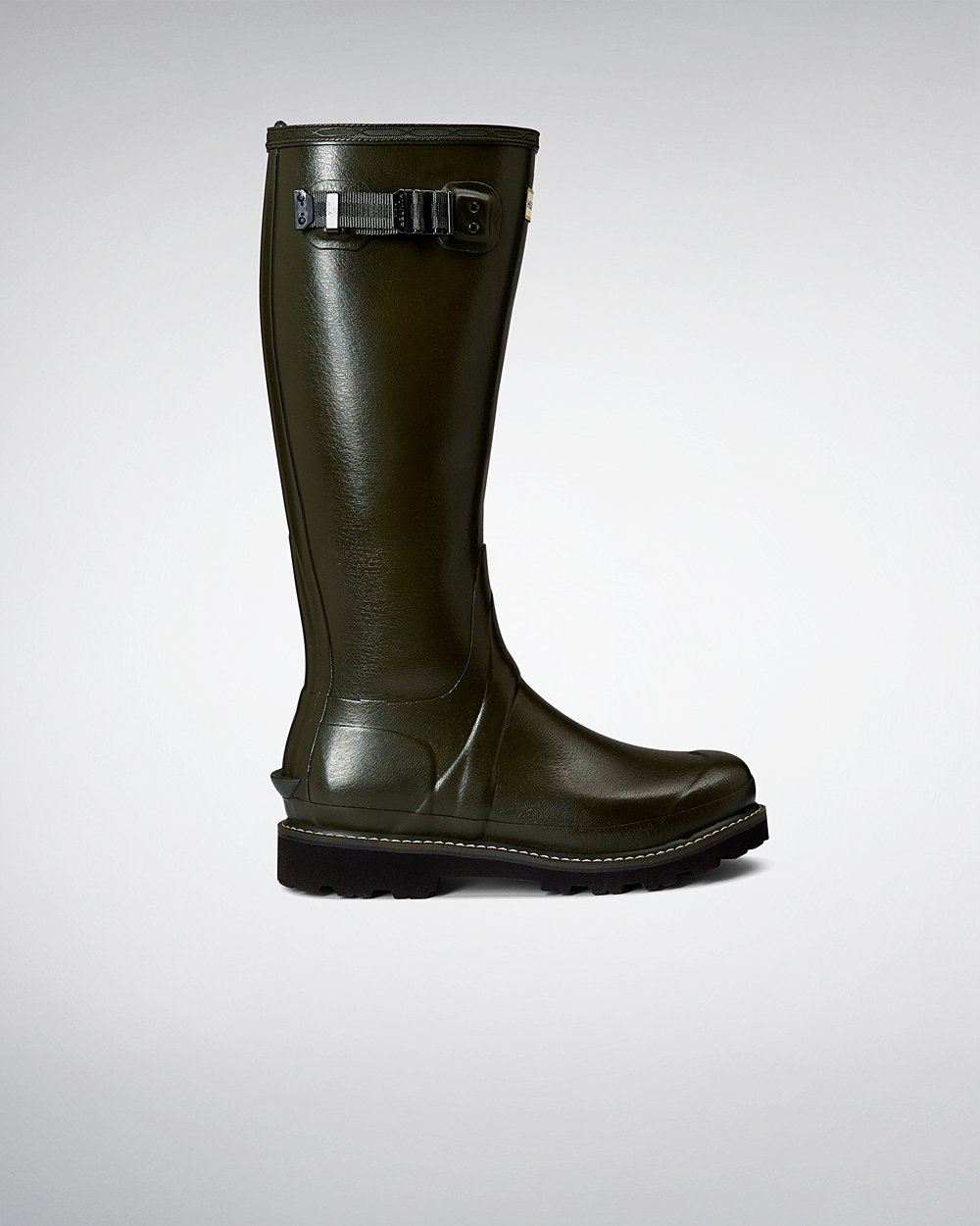 Womens Hunter Balmoral Poly-Lined - Tall Rain Boots Dark Olive - 9468-MWAPG